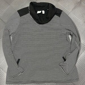 CHICOS MOCK NECK BLACK AND GRAY TUNIC WOMENS LARGE 2